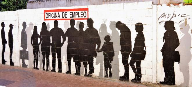 艺术墙, 就业, 队列, 涂鸦, 西班牙