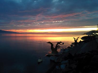 日落, 韦沃, 日内瓦湖, 瑞士