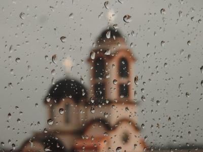 雨滴, 窗口, 模糊, 水, 雨, 玻璃, 液滴