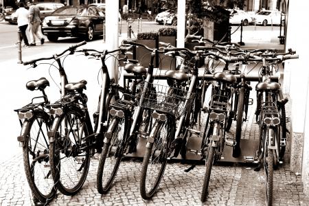 自行车, 城市, 柏林, 黑色和白色