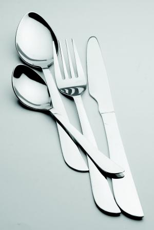 餐具, 钢, 优雅, 叉子, 银的色, 工作室拍摄, 银-金属