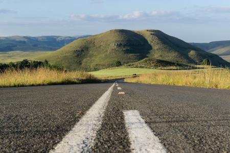 德拉肯斯山脉, 道路, 景观, 南非, 只是, 遥远, 沥青