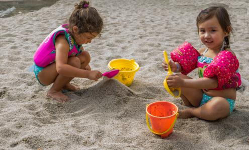 儿童, 海滩, 玩, 沙子, 人, 人, 儿童