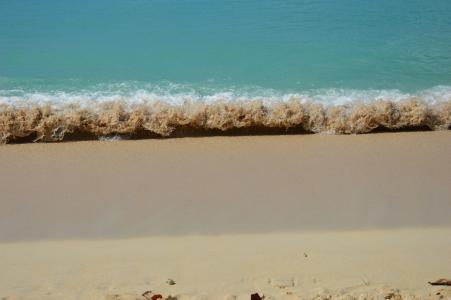 加勒比海, 沙滩, 瓜德罗普岛, 海滩, 沙子, 海, 自然