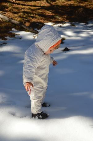 宝贝, 雪, 温暖, 冬天, 儿童, 小, 蹒跚学步