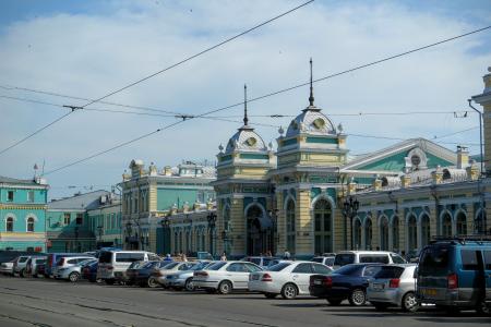 伊尔库次克, 火车站, 俄罗斯, 建筑, 火车