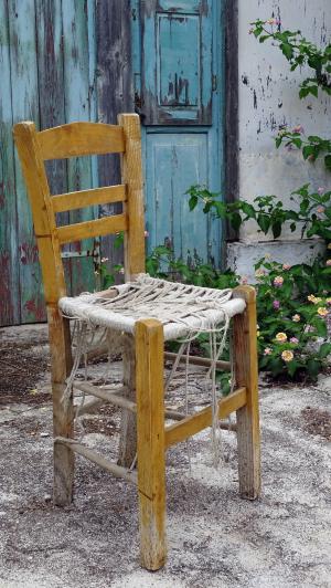 椅子, 老, 户外, 座位, 木制