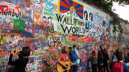 涂鸦, 流行文化, 列侬墙, 布拉格, 文化, 抗议, 图稿