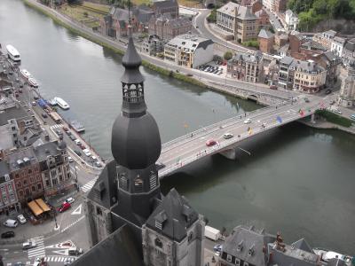 城市, 迪南, vista, 水道, 航摄影像, 全景, 比利时