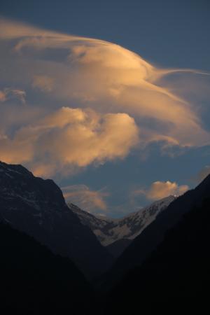 山, 云计算, 早上, 景观, 喜马拉雅山