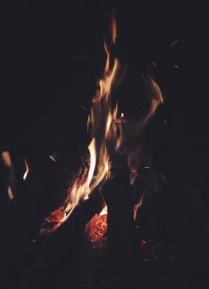 大火, 篝火, 烧伤, 篝火, 黑暗, 火焰, 热