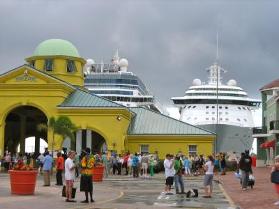端口, 圣基茨, 邮轮, 加勒比海, 建筑, 著名的地方, 人