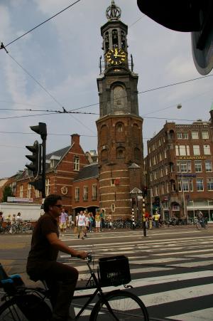阿姆斯特丹, 城市, 教会, 人, 街道, 城市场景, 自行车