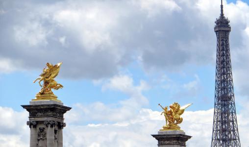 巴黎, 埃菲尔铁塔, 飞马座, 蓬 alexandre-3, 巴黎的天空, 观点, 纪念碑