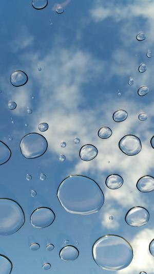 滴灌, 水, 天空, 玻璃