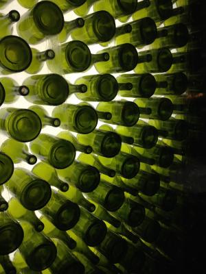 瓶, 绿色, 葡萄酒, 墙上, 酒吧