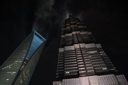 摩天大楼, 上海, 君悦, 上海环球金融中心, 建筑, 建筑外观, 晚上