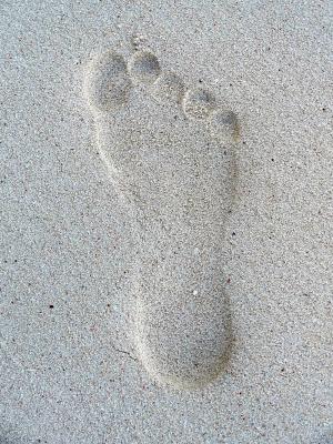 足迹, 沙滩, 脚, 桑迪, 沙子, 海滩, 纹理