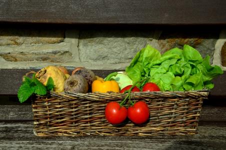 蔬菜, 西红柿, 沙拉, 蔬菜篮, 花园, 收获, 弗里施