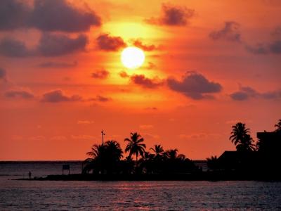卡塔赫纳 de 印第亚斯, 日落, 加勒比海