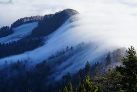雾, nebellandschaft, 波的雾, belchenflue, challhöchi, 海雾的, 侏罗山