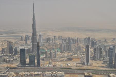 迪拜塔, 阿勒哈利法, 迪拜, 空中, 视图, 建筑, 建筑