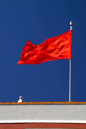 红色, 国旗, 社会主义, 旗杆, 中国