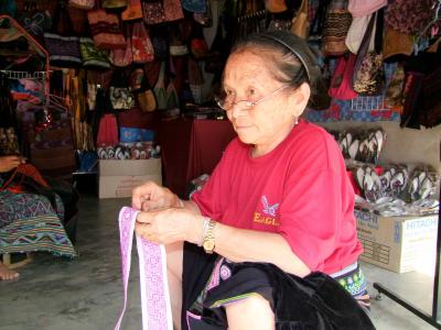 女人, 泰国, 缝纫, 商店, 市场, 国外