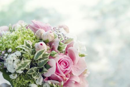 花束, 束鲜花, 婚礼, 嫁给, 玫瑰, 花, 白色