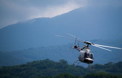 直升机, 飞行, 飞, 丛林, 天空, 运输, 山脉