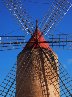 风车刀片, 风车, 磨机, 风力发电, algaida, 马略卡岛, 具有里程碑意义