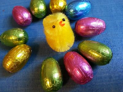 复活节, 鸡蛋, 小鸡, 多彩, 巧克力, 快乐