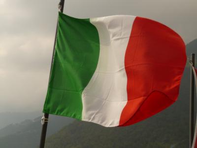 国旗, 意大利, 风, 绿色, 白色, 红色, 颤振
