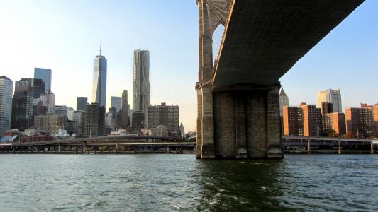 布鲁克林大桥, 纽约城, 悬索桥, 东河, 曼哈顿, 桥梁, 纽约
