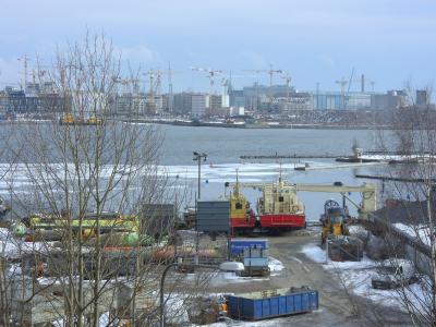 端口, 船舶, 起重机, 起重起重机, 蓝色, 赫尔辛基, 芬兰语