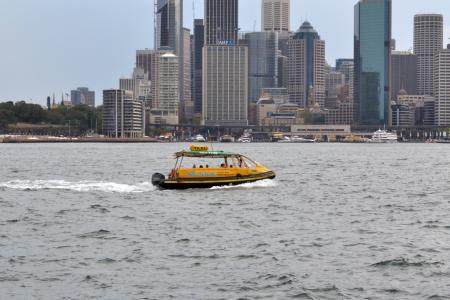 水上的士, 悉尼港, 新南威尔士州, 澳大利亚, 悉尼, 天际线, 摩天大楼