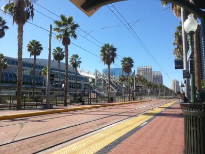 建设, 火车, 火车站, 棕榈, 阳光, 蓝色, 天气