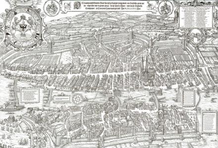 木刻, 城市, 地图, 苏黎世, murerplan, 瑞士, 1576