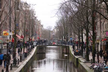 阿姆斯特丹, 运河, 街头一幕, 运河, 荷兰, 小镇, 人