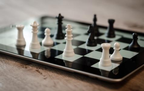 象棋, ipad, 3d, 数字, 战略, 业务, 成功