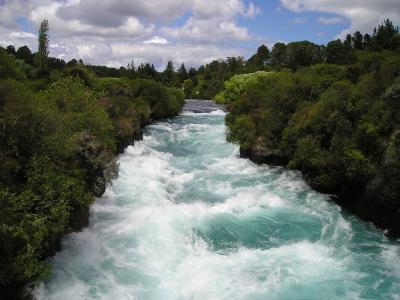 洪流, 白色水, 力, 自然, 新西兰, 景观, 绿色