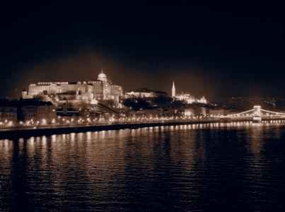大教堂, 议会, 历史, 匈牙利, 黑色和白色, 多瑙河, 城市