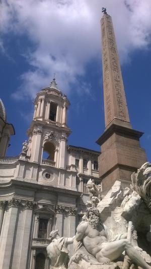 纳沃纳广场, 河的喷泉, quattro fiumi, 雕像, 大理石, 罗马