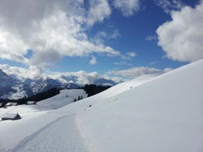 雪景, 白色山风景, 雪和蓝天, 雪, 山, 冬天, 欧洲阿尔卑斯山