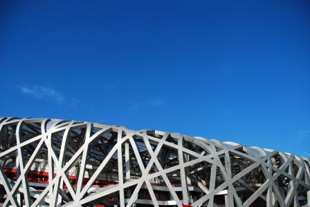 北京, 建设, 体育场, 钢结构, 建筑, 建筑的结构, 蓝色