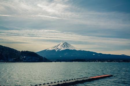 湖, 富士-san, 日本, mountan, 地理, 富士山, 山