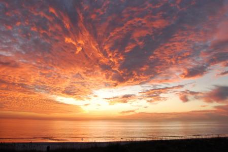 日落, 佛罗里达州, 云彩, 天空, 海洋, 海, 水