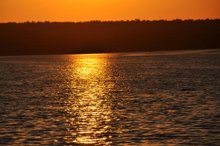 日落, 环礁湖, 晚上