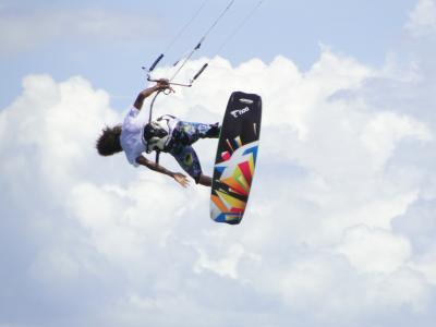 滑板冲浪, 飞, 海滩, 飞行, 跳伞, 降落伞, 空气