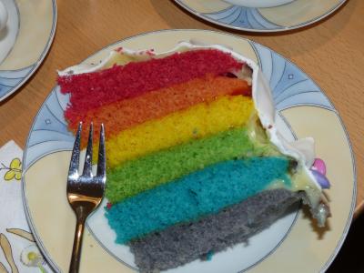 一块馅饼, 蛋糕, 颜色, 甜蜜, 彩虹的颜色, 彩虹, 糖果产品